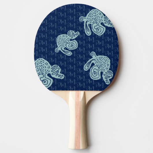 Raquette De Ping Pong Motif de monogramme abstrait (Devant)