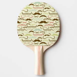 Raquette De Ping Pong Motif de moustache, rétro style 4