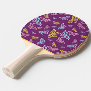 Raquette De Ping Pong Motif de papillon coloré