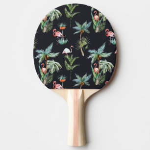 Raquette De Ping Pong Motif de paume d'aquarelle