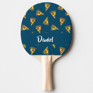 Raquette De Ping Pong Motif de pizza bleu