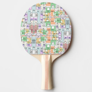 Raquette De Ping Pong Motif de plan architectural personnalisé