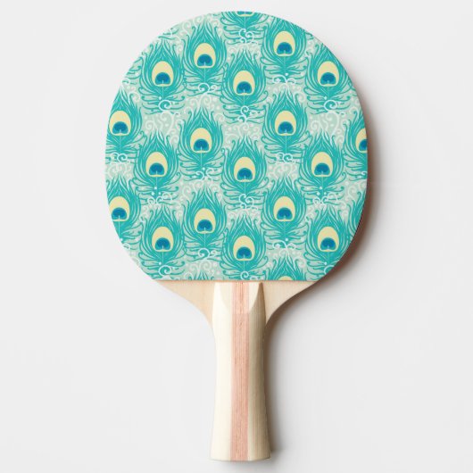Raquette De Ping Pong Motif de plumes de paon (Devant)