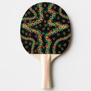 Raquette De Ping Pong Motif de pointillisme de style Seurat aux couleurs