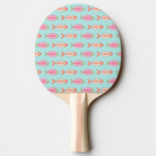 Raquette De Ping Pong Motif de poisson d'été côtier coloré