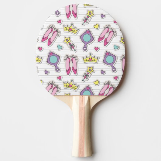 Raquette De Ping Pong motif de princesse de papillon (Devant)