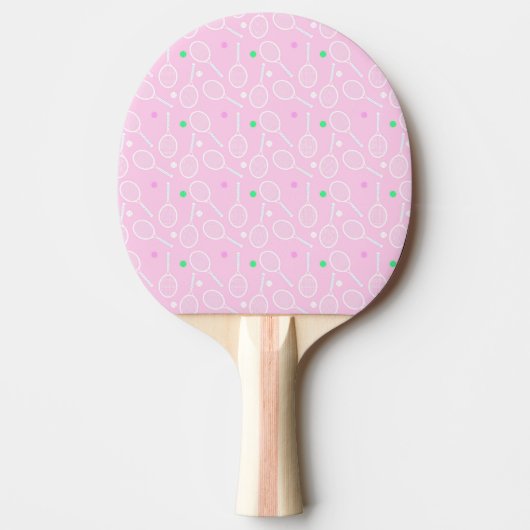 Raquette De Ping Pong Motif de raquette de tennis Pastel Pink (Devant)