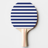 Raquette De Ping Pong Motif de rayure de bleu marine et de blanc (Dos)