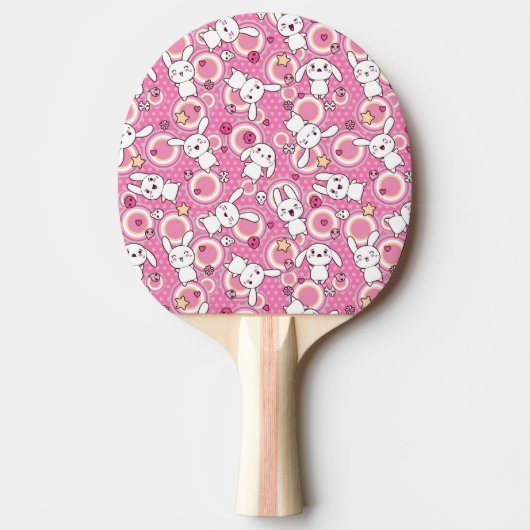Raquette De Ping Pong motif de rose de kawaii (Devant)