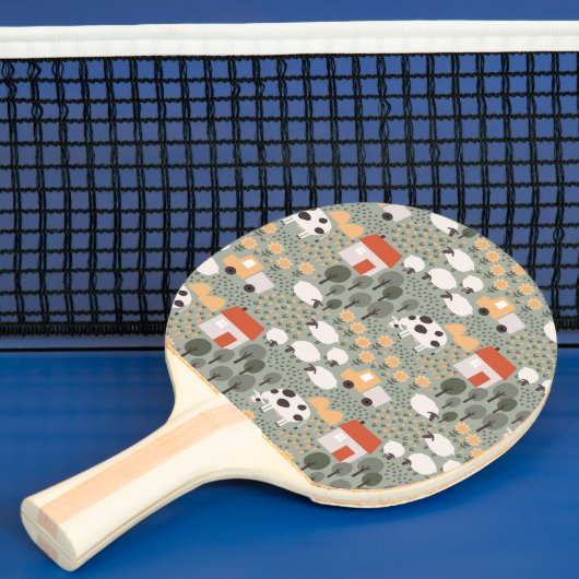 Raquette De Ping Pong Motif de scène de ferme mignonne (Insitu)