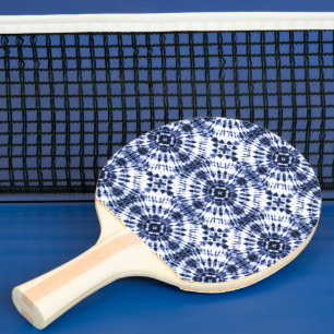 Raquette De Ping Pong Motif de teinture bleu foncé