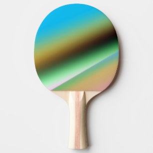 Raquette De Ping Pong Motif de texture abstraite arc-en-ciel vert bleu t