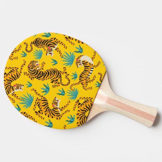 Raquette De Ping Pong Motif de tigre d'or asiatique (Côté)