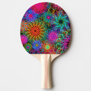 Raquette De Ping Pong Motif de tourbillon coloré mignon