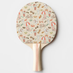 Raquette De Ping Pong Motif de vacances d'été