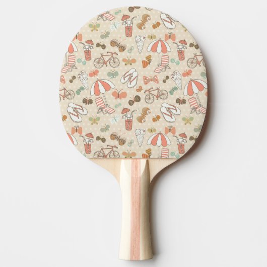 Raquette De Ping Pong Motif de vacances d'été (Devant)