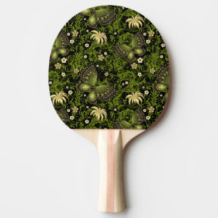 Raquette De Ping Pong Motif de Vert-or de ressort