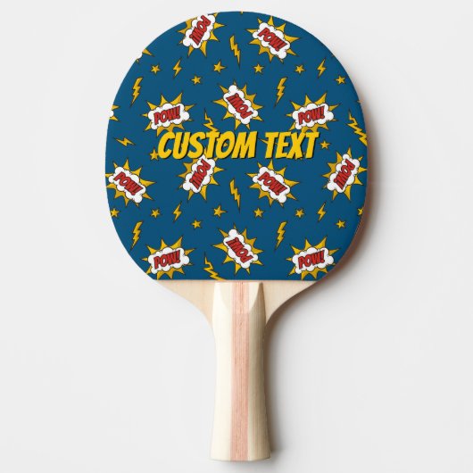 Raquette De Ping Pong Motif d'effet sonore de bande dessinée (Devant)