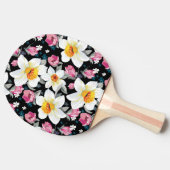 Raquette De Ping Pong Motif d'élégance avec des fleurs de narcisse (Côté)