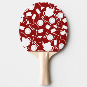Raquette De Ping Pong Motif d'éléments de cuisine