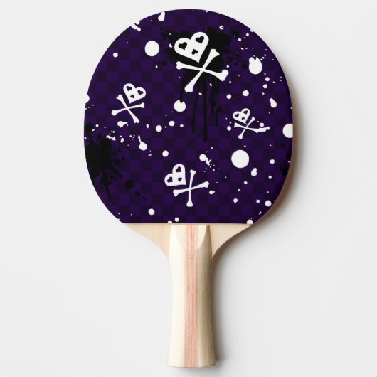 Raquette De Ping Pong Motif d'Emo de couleur foncée avec la peinture (Devant)