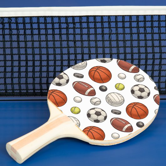 Raquette De Ping Pong Motif d'équipements sportifs (Insitu)