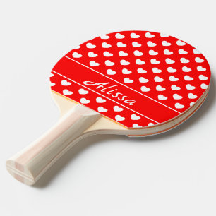 Raquette De Ping Pong Motif des Coeurs blanc, rouge, noir, Modèle de no