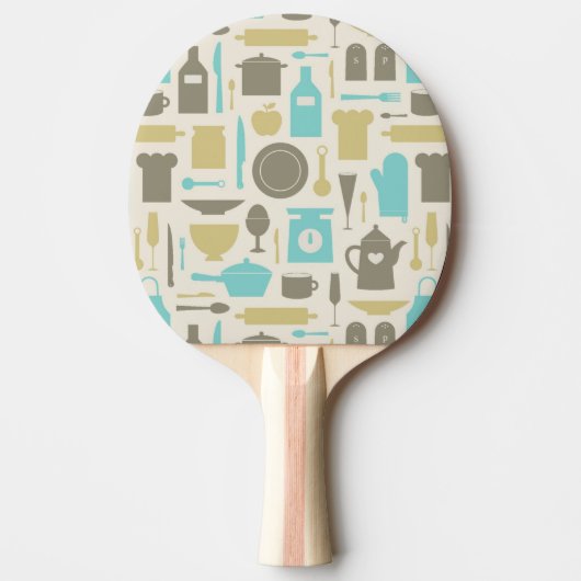 Raquette De Ping Pong Motif Des Outils De Cuisine (Devant)