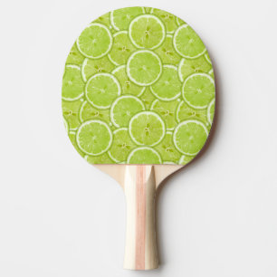 Raquette De Ping Pong Motif Des Tranches De Chaux Vertes