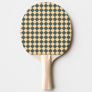 Raquette De Ping Pong Motif diamant à carreaux jaune vert