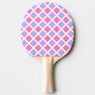 Raquette De Ping Pong Motif diamant à carreaux rose violet