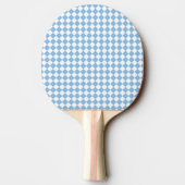 Raquette De Ping Pong Motif diamant de damier bleu et blanc (Dos)