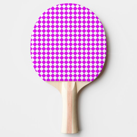 Raquette De Ping Pong Motif diamant du Vérificateur blanc rose (Devant)