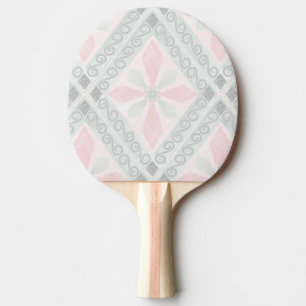 Raquette De Ping Pong Motif diamant pastel vert et rose