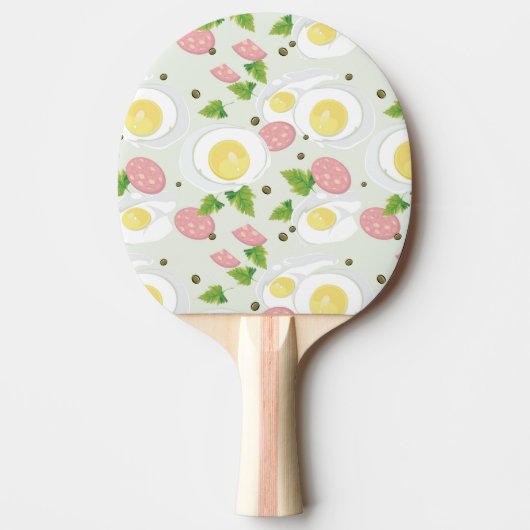 Raquette De Ping Pong Motif d'oeufs et de saucisse (Devant)