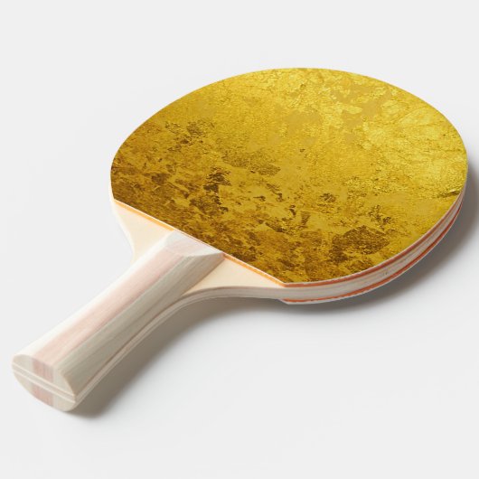 Raquette De Ping Pong Motif d'OR/feuille d'or PURS (Devant Angle)