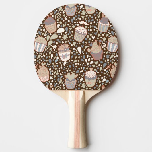 Raquette De Ping Pong Motif doux fait de petits gâteaux savoureux (Devant)