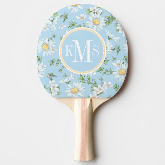 Raquette De Ping Pong Motif du jardin fleuri Pastel Daisy (Devant)