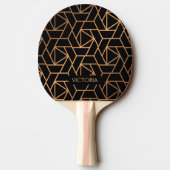 Raquette De Ping Pong Motif élégant noir et or (Dos)