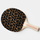 Raquette De Ping Pong Motif élégant noir et or (Côté)
