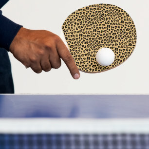 Raquette De Ping Pong Motif Empreinte de léopard mignon