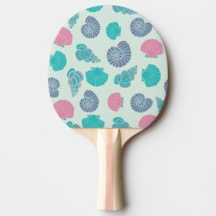 Raquette De Ping Pong Motif en pastel 1 de coquillage