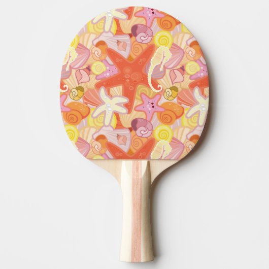 Raquette De Ping Pong Motif en pastel de créature de mer (Devant)