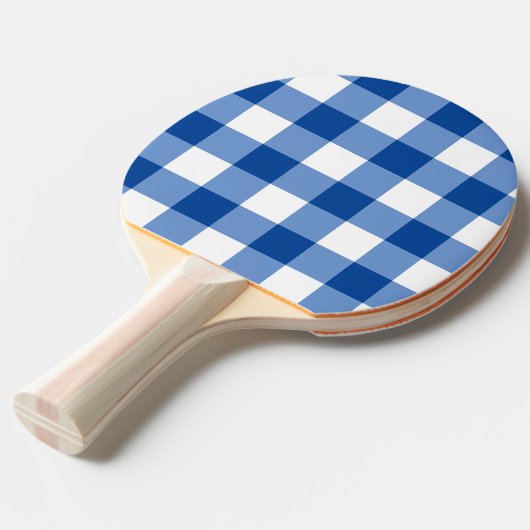 Raquette De Ping Pong Motif en vichy bleu (Devant Angle)