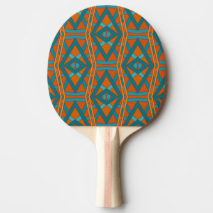 Raquette De Ping Pong Motif et couleurs d'art de style sud-ouest américa