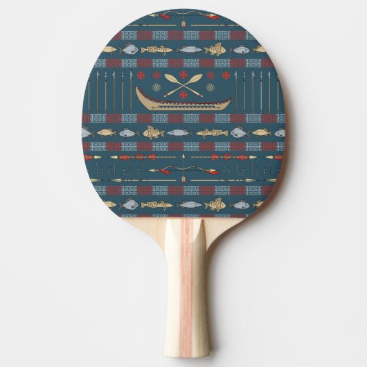 Raquette De Ping Pong Motif ethnique de pêche (Devant)