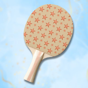 Raquette De Ping Pong Motif étoilé en terre cuite orange