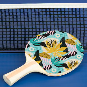 Raquette De Ping Pong Motif Feuille de la forêt tropicale tropicale
