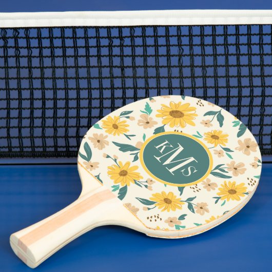 Raquette De Ping Pong Motif Fleur de marguerite jaune (Insitu)