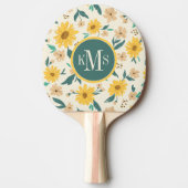 Raquette De Ping Pong Motif Fleur de marguerite jaune (Devant)